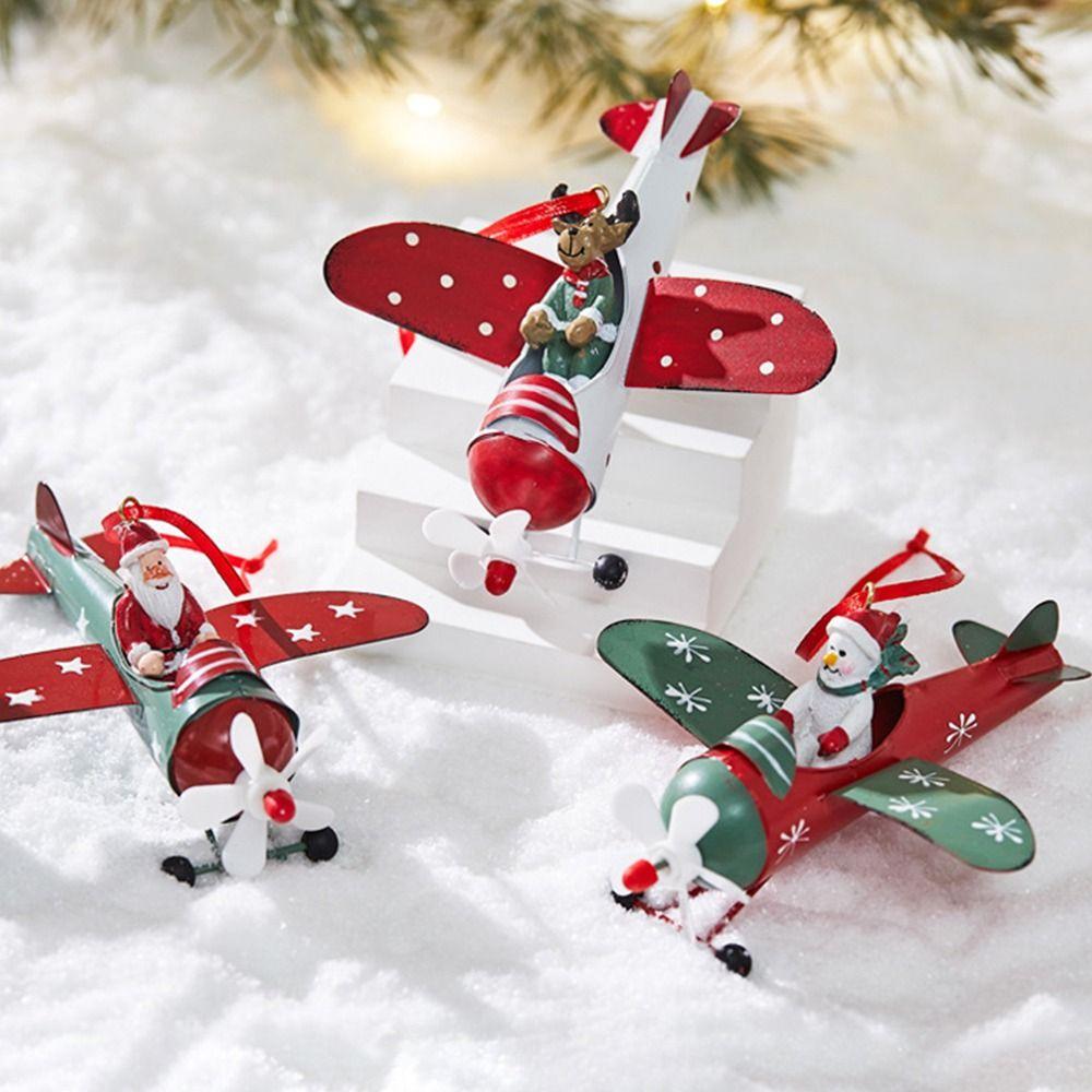 Santa Claus Airplane Christmas Hanging Decoration Mailbox Christmas Tree Ornament