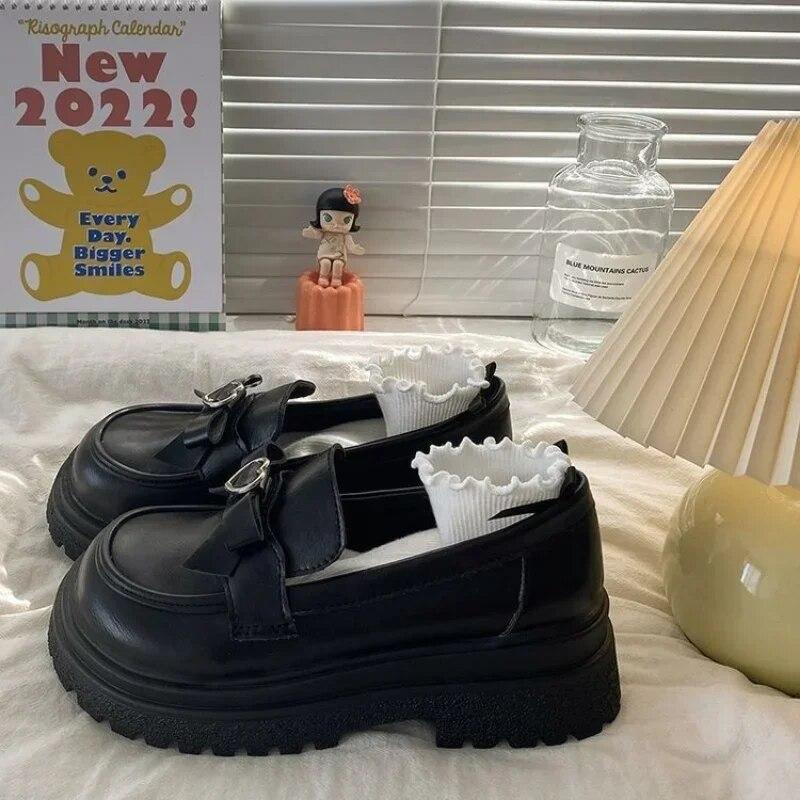 Women High Heels Mary Janes Shoes Lolita Dress Shoes Women Autumn Loafers