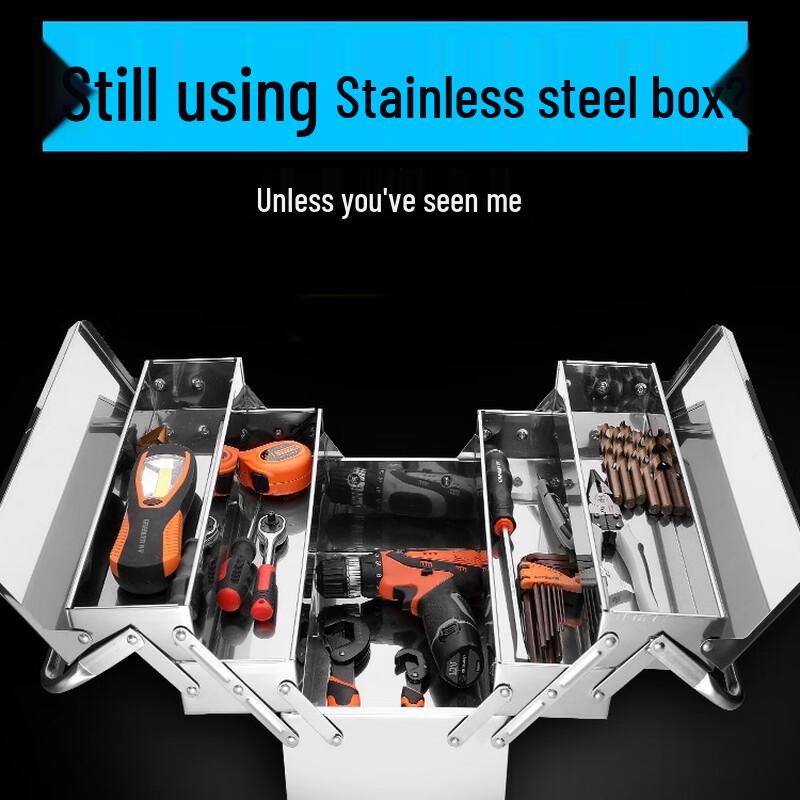Stainless Steel Portable Multi-Layer Toolbox