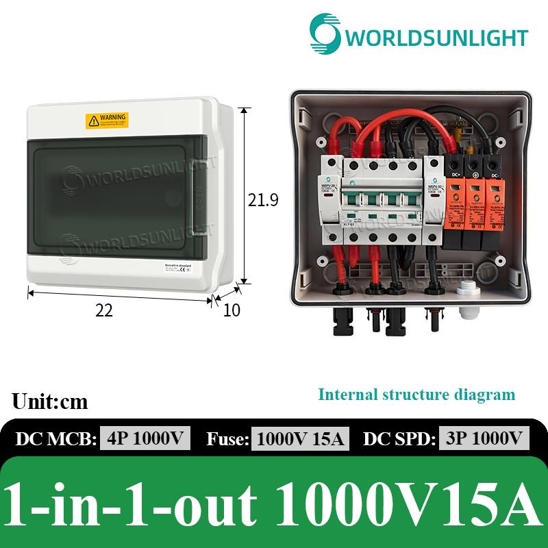solar combiner box 1000vdc pn junction box and isolator with Circuit Breaker and Surge Protector IP65 waterproof