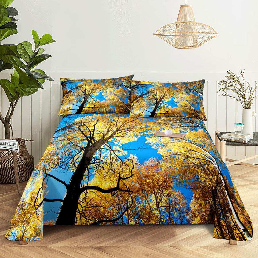 Comforter Scene Bed Sheet And Bedding Linens Queen King Double Size 220X240 Trees For Bedroom Soft Twin Full Single