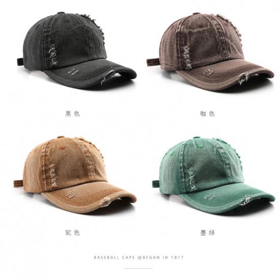 Women's washed, distressed, solid-color baseball cap, suitable for outdoor activities, providing warmth and sun protection