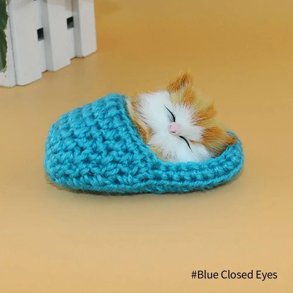 Stuffed Toys Lovely Simulation Animal Doll Plush Sleeping Cats Toy With Sound Kids Toy Decoration Birthday Gift For Children