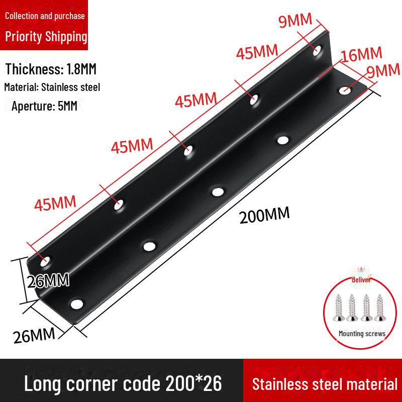 Кронштейн для полок L-образной формы из нержавеющей стали, соединитель под прямым углом 90 градусов