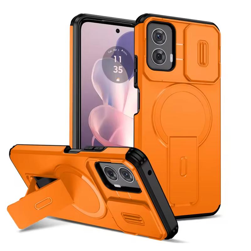 Бронированный чехол Funda для Motorola Moto G Play Stylus Power Edge 2026 2026 Чехол со шторкой для защиты объектива камеры Чехол с поддержкой беспроводной зарядки