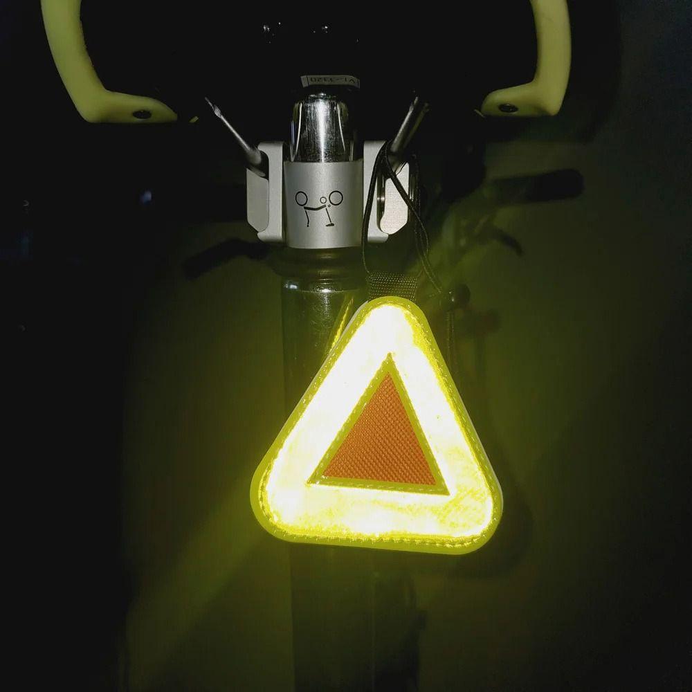 1Pcs Safety Warning Reflective Triangle Sign Elastic Cord Hanging Tag for Backpack Kids School Bag