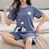 Летняя хлопковая пижама с коротким рукавом для женщин, милая пижама с героями мультфильмов, модная одежда для сна, женская пижама, женская домашняя одежда