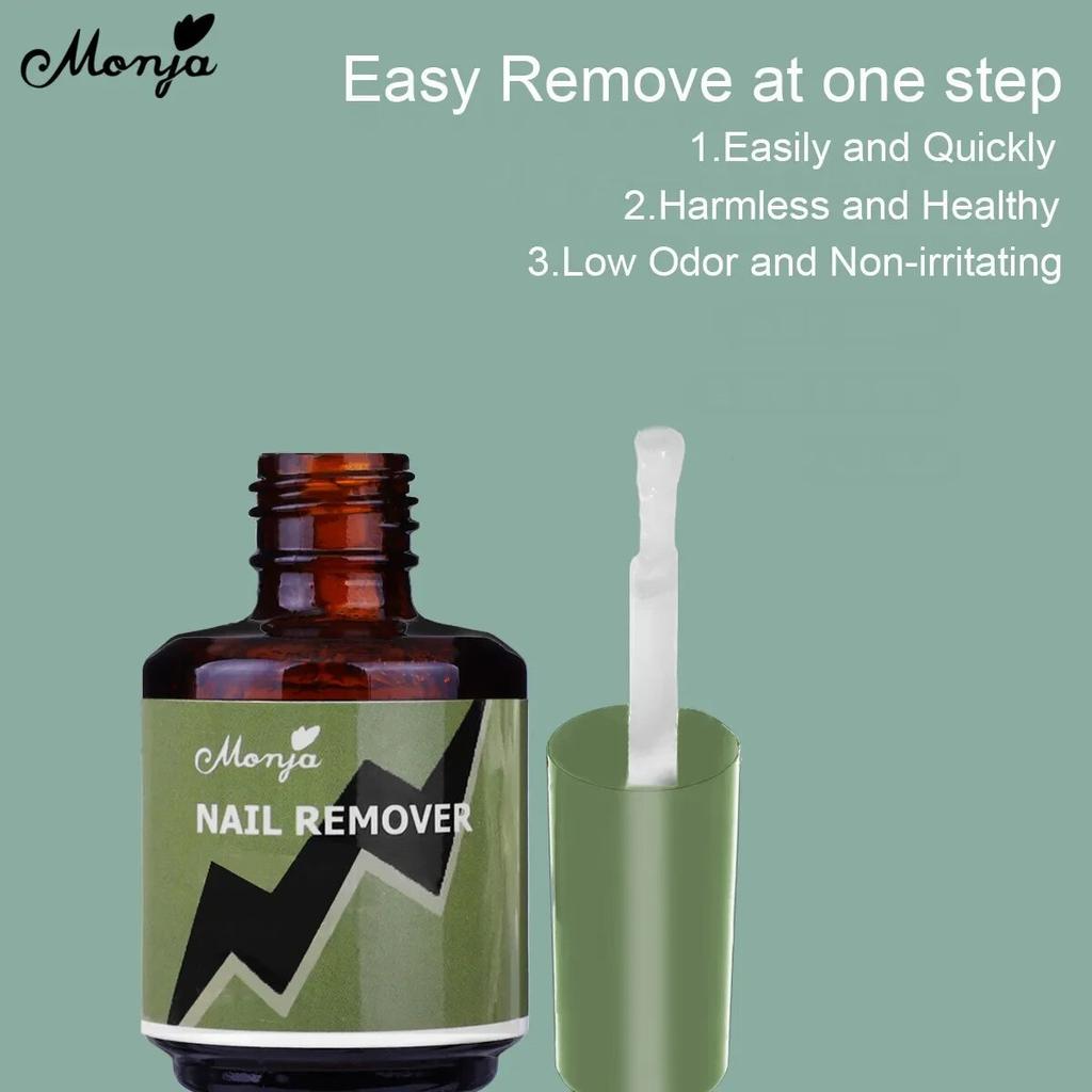 monja 2 шт. бутылки 15 г УФ-гель для ногтей для снятия лака Сильно волшебная чистка удаляет замачивание быстрый взрыв DIY инструменты для удаления маникюра