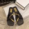 Seaside Casual SandalsLadies 2024 Style Outside To Wear A Hundred Fashion Female Cross Open-toed Chinese Style SlippersSandals