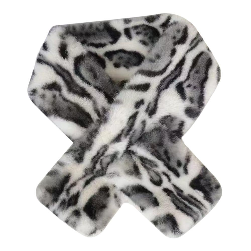 Soft Leopard Print Scarf Windproof Winter Scarf Outdoor Cross Scarf Women's Wear