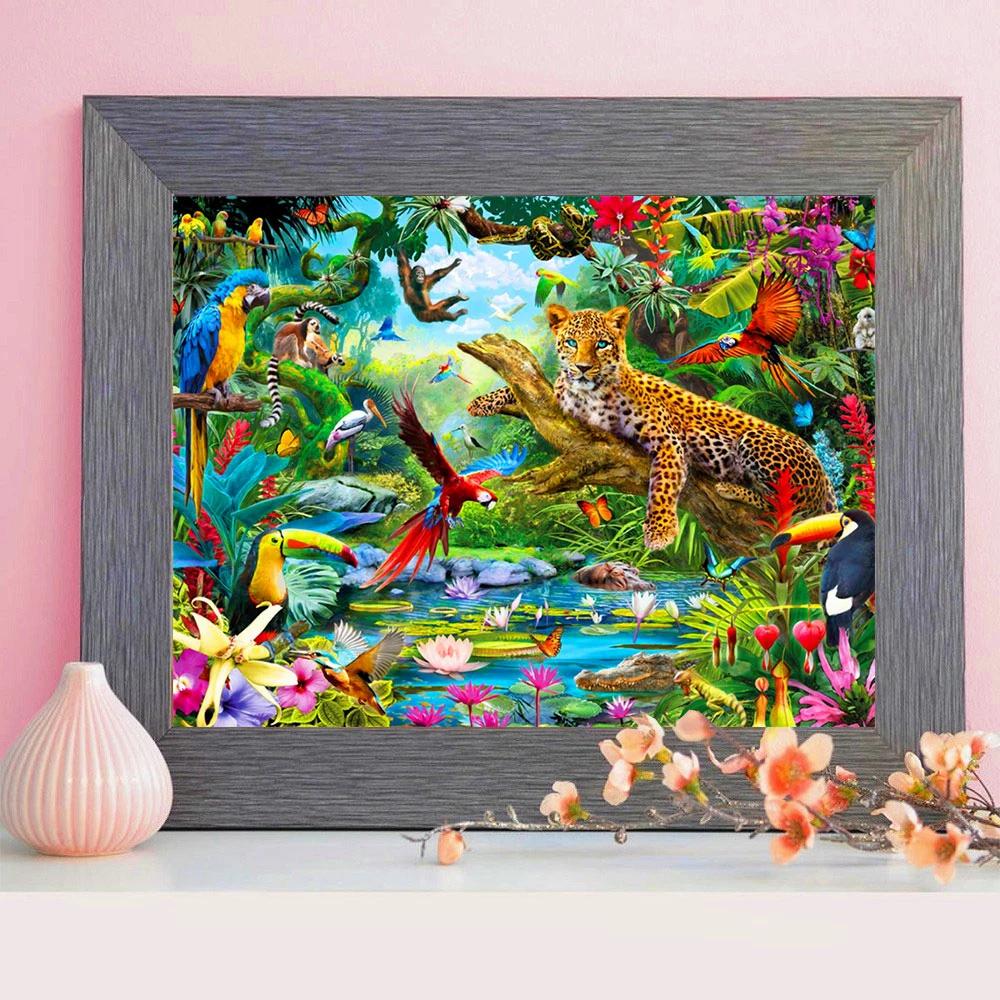 Набор алмазной живописи Пейзаж Животное 5D DIY Алмазная вышивка Леопард Птица Фотографии Стразы Мозаика Ремесленный Набор
