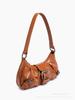 2024 Spring Retro Y2K Wasteland Style Two-Tone Leather Shoulder Bag