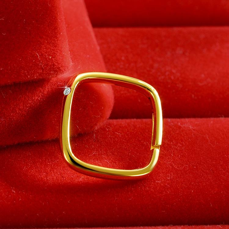 Кольцо квадратное золотое Premium Sense Small Female Simple Ins Cold Wind Ring Квадратное кольцо с бриллиантом