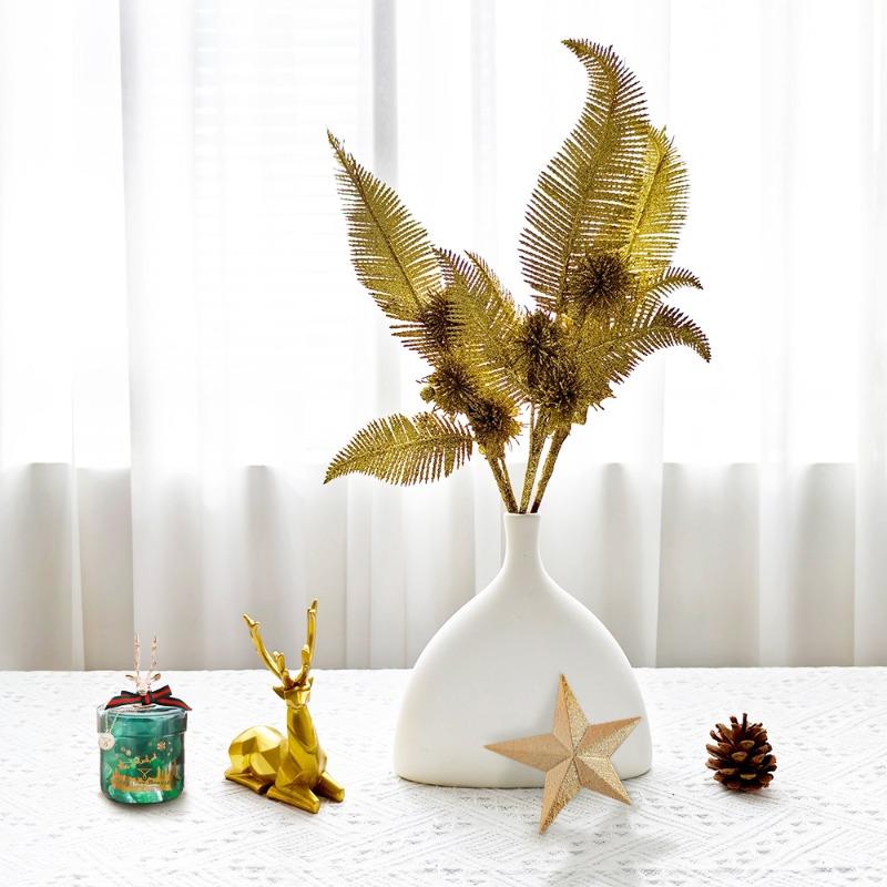 Christmas phoenix tail leaf cuttings simulation fake flower Christmas decoration wedding photography window holiday props