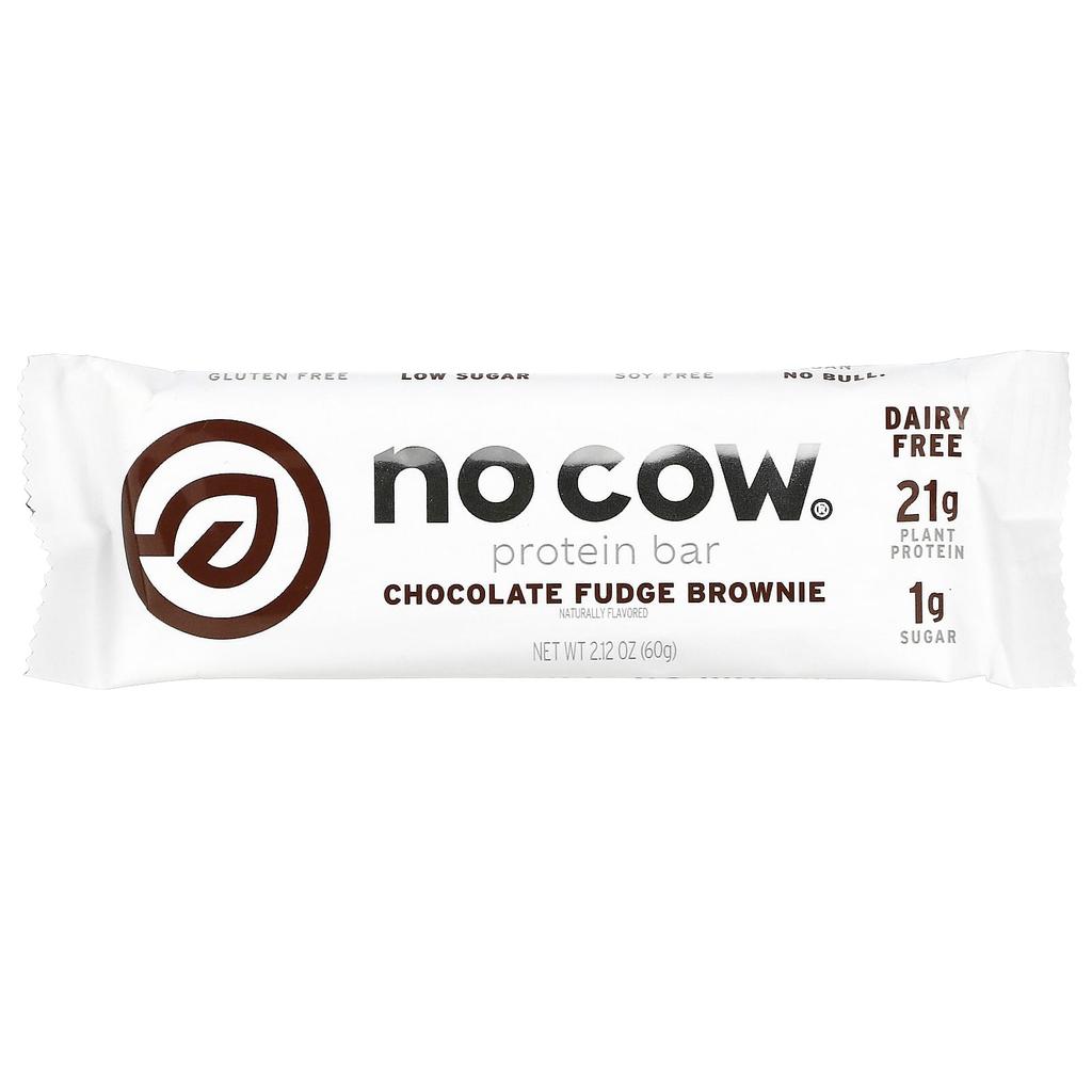 No Cow Protein Bar, Chocolate Fudge Brownie, 12 Packs, 2.12oz (60g) Each