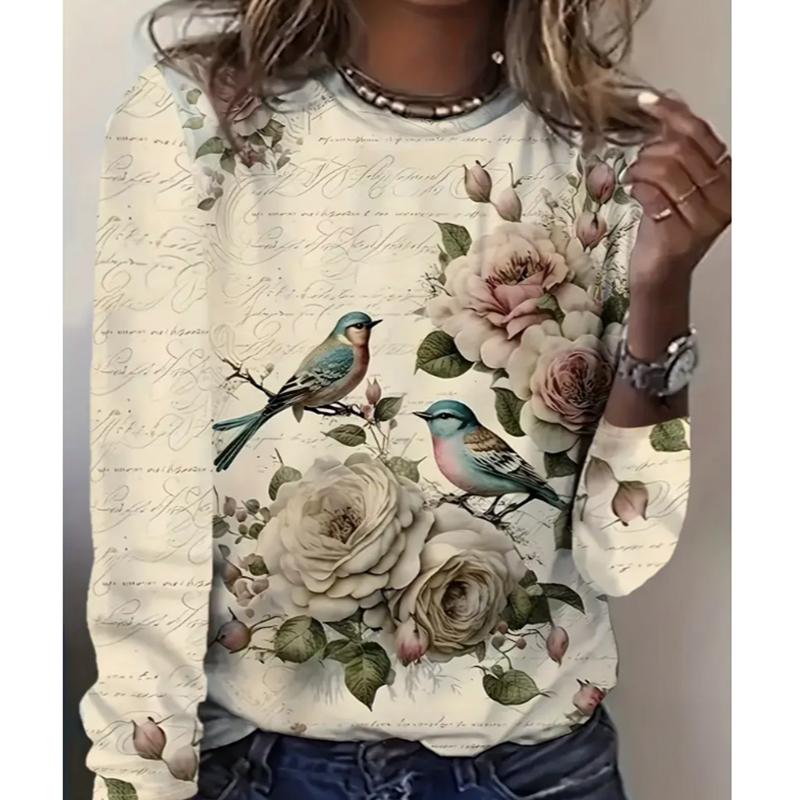 2025 Autumn & Winter Women's New Casual Crew Neck Long Sleeve Top 3D Christmas Pattern