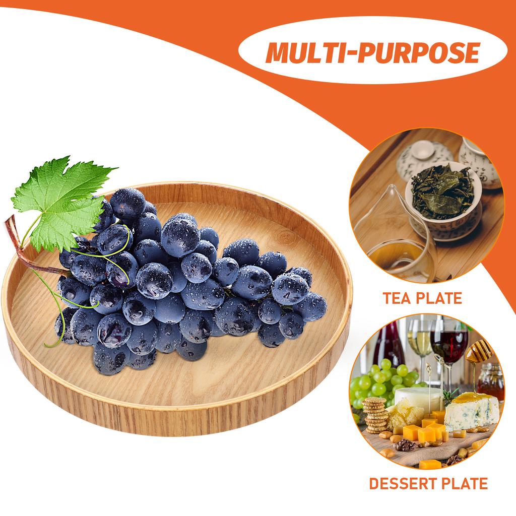 Круглый деревянный поднос простая форма ресторан фруктовая тарелка раковина бытовая сервировка хлеба декоративная ванная комната день рождения