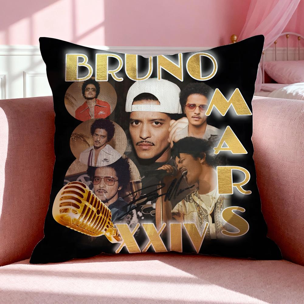 Singer BBruno Mars Cushion Cover Breathable Linen Pillowcase Summer Odorless EcoFriendly Invisible Zipper Washable