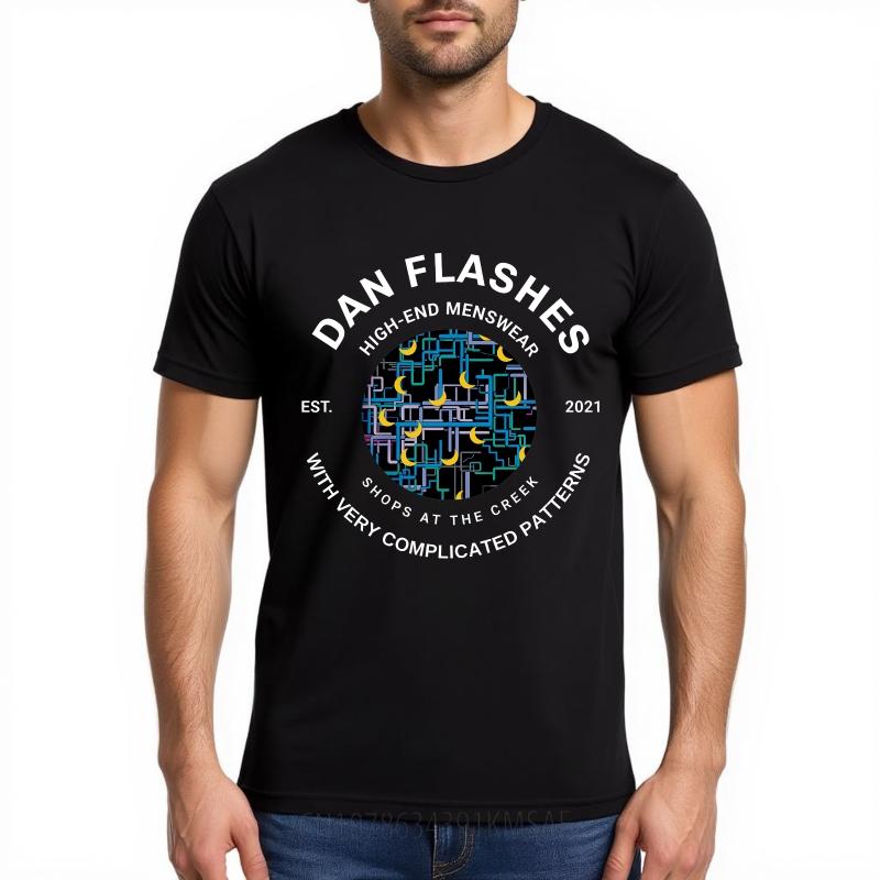 Plus Size Summer Men tshirt Digital Circuit Pattern With Colorful Lines Short Sleeve Relaxed Fit Round Neck Tshirt