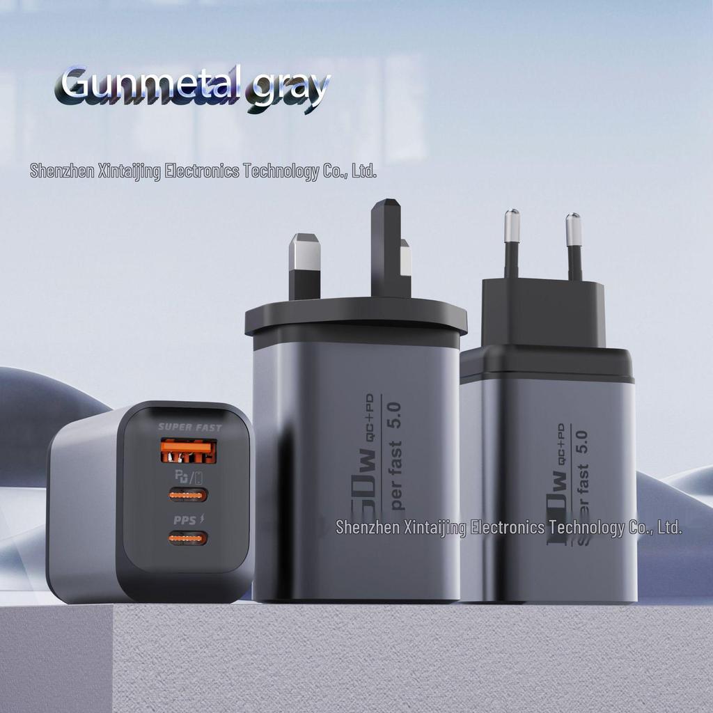 Многопортовое быстрое зарядное устройство 150 Вт с 1 портом USB-A + 2 портами USB-C PD - Компактный дорожный адаптер