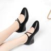 Women's Single Shoes with Buckle, Catwalk Shoes, Wedge Heels, Soft Leather and Soft Sole Shoes, Comfortable Shoes