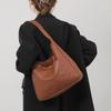 Solid Color Bucket Shoulder Bag Large Capacity Women Handbag Elegant PU Leather Tote Bag  Commute