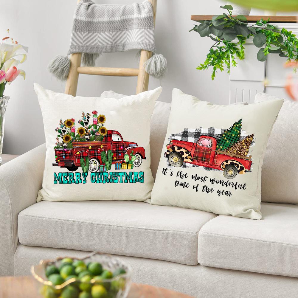 Чехол для подушки с рождественским узором для дивана, чехол для подушки с рождественским принтом, декор для комнаты для рождественской вечеринки