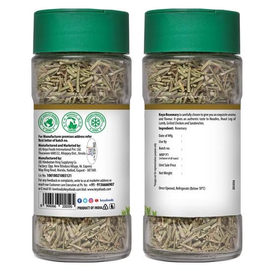 Keya Орегано, Чистый травяной дозатор 15 г, Травы розмарина 17 г, Упаковка 2