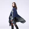 Wind Lady Autumn and Winter Thickened Small Flower Warm Imitation Cashmere Shawl Cape Wear Coat On Both Sides Lady Scarf