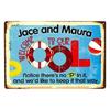 Pool Zone Metal Sign Its  OClock at the Pool Vintage Pool Sign Funny Pool Decor Tiki Bar Wall Art Outdoor Decor