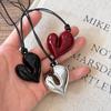 Ожерелье-подвеска Красное Сердце Винтажное 80-х Эстетика Вдохновленное Любовью Чокер Новая Мода Романтическое Ожерелье Сердце для Женщин