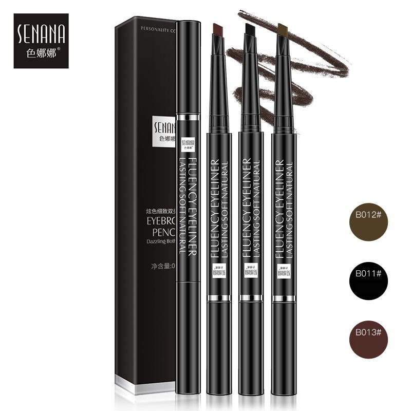 Ослепительный цвет, тщательный двуглавый карандаш для бровей, натуральный, легко наносится, макияж, водостойкий и устойчивый к поту карандаш для бровей, косметика