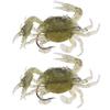 2 Pcs Silicone Soft Fishing Lures Artificial Bait Crab with Sharp Hooks Fish Tackle Accessories