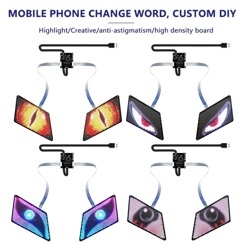 Светодиодный экран дисплея Eye, цветной RGB-дисплей, анимированная печатная плата для сумки, автомобиля, светодиодного рюкзака, рекламный щит O3Q5