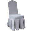 Solid Color Wedding Chair Cover Party Decoration Spandex With Skirt Pleated Use Elastic Stretch Dining Luxury Birthday Banquet
