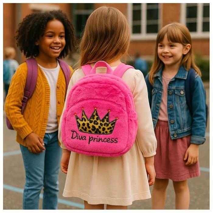 Рюкзак для девочки - Diva Princess - 27 см - Мягкий плюш - Идеально для детского сада