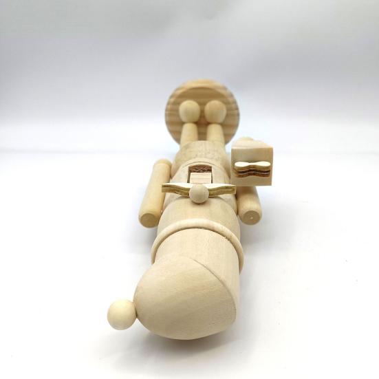 Нераскрашенная рождественская фигурка Щелкунчика Сделай сам Пустая фигурка солдатика Щелкунчика Незаконченная деревянная фигурка Щелкунчика для рождественского украшения, поделочный проект