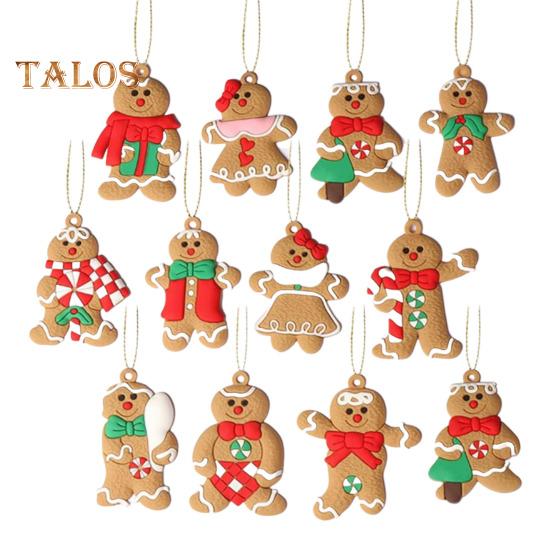 12 шт. Рождественские пряничные человечки, украшения для рождественской елки, подвесные украшения в виде пряничной куклы для праздничного декора дома