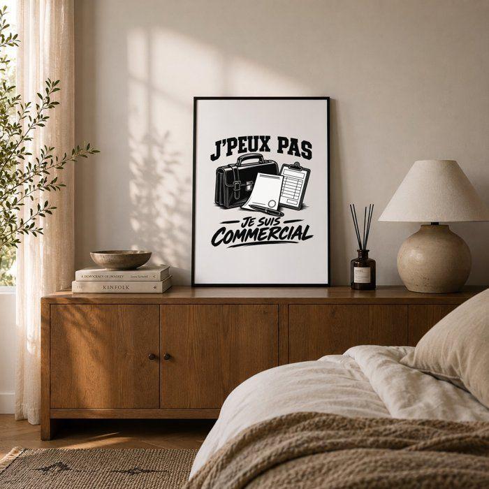 Poster J’peux pas je suis Commercial J'peux pas minimaliste | Affiche Papier Photo 310 g Finition Perlée Format Taille A3