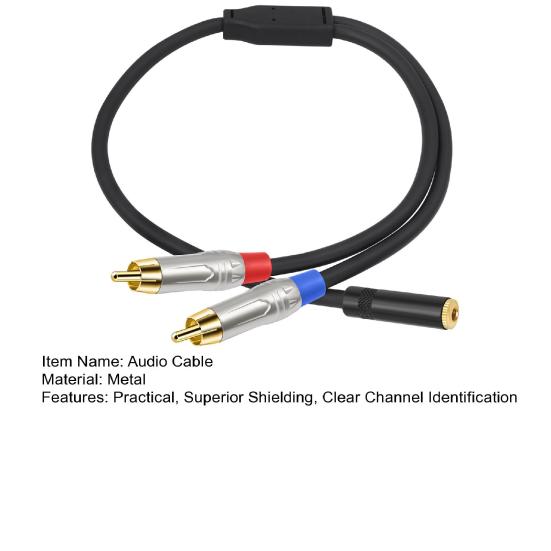 Аудиоадаптер RCA-кабель с четкой идентификацией каналов, универсальный 3,5-контактный Aux-кабель RCA, двойной экранированный Y-разветвитель RCA, Aux-кабель