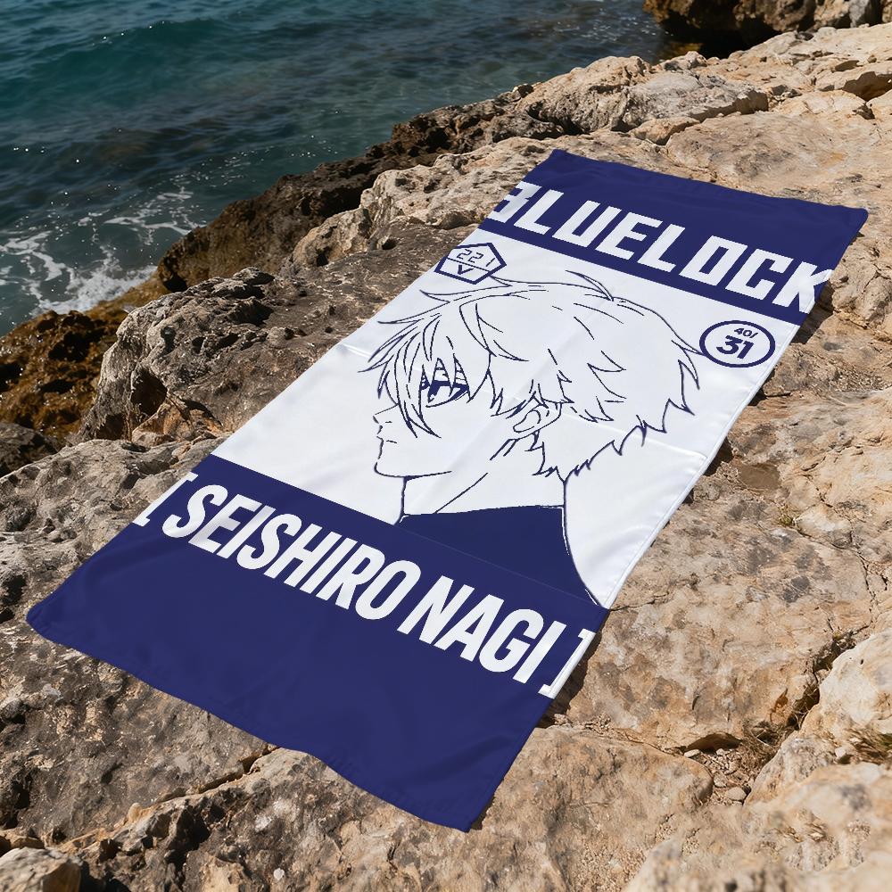 B-bLUE anime Towel Large L-lOCK Quick-Drying Microfiber soft Beach Towel for Travel Fitness Sauna Bathing Camping