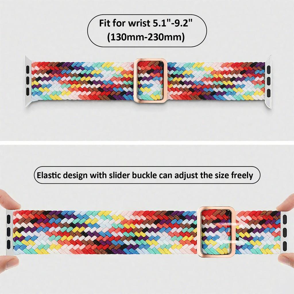 Плетеный ремешок для Apple Watch Ultra 3 2 49 мм 11 10 42/46 мм Нейлоновый эластичный ремешок-браслет для 9 8 7 41 мм/45 мм 6 5 4 SE3 40/44 мм