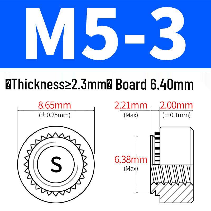 Оцинкованная листовая металлическая заклепочная гайка S-M2-M12