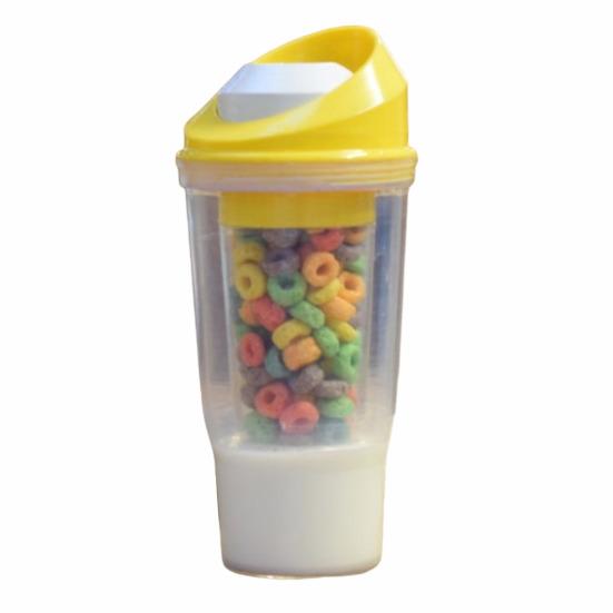 Двухслойный стакан для завтрака на ходу, герметичный контейнер для завтрака с отдельными отделениями для молока и хлопьев, портативный стакан для хлопьев и молока для быстрого