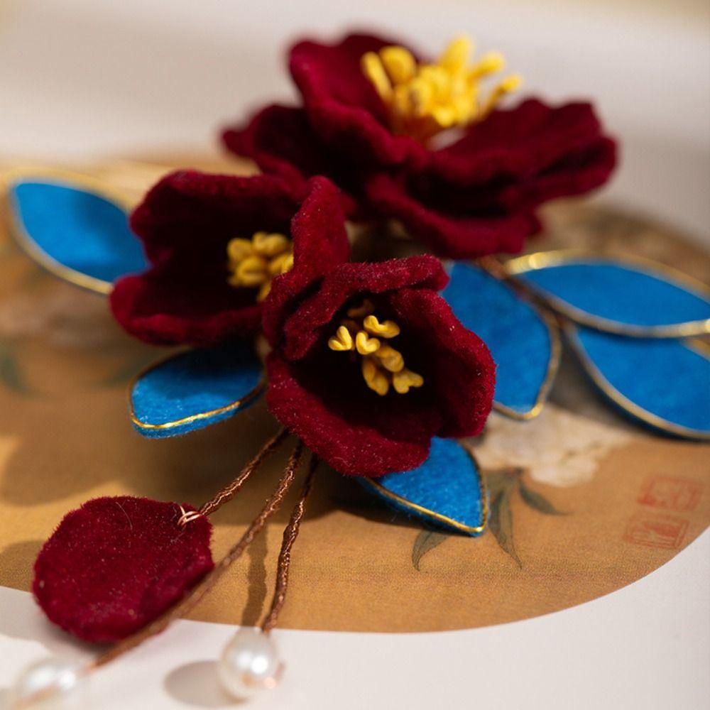 Flower Chinese Style Hair Stick Tassel Hanfu Hairpin Classical Ancient Hair Stick Jewelry