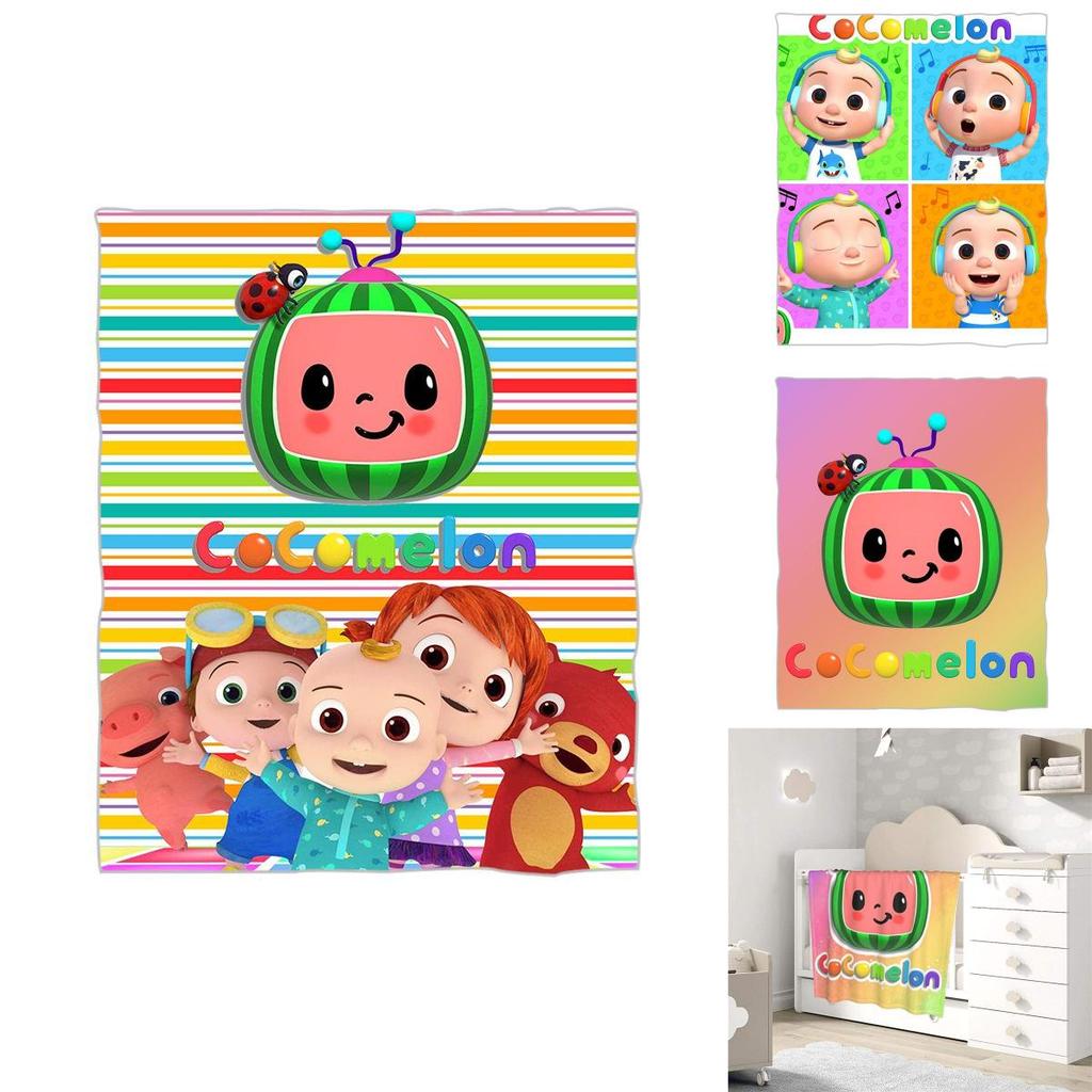 Cocomelon Theme Kids Baby Blanket Ultra Soft Comfortable Warm Flannel Bedding