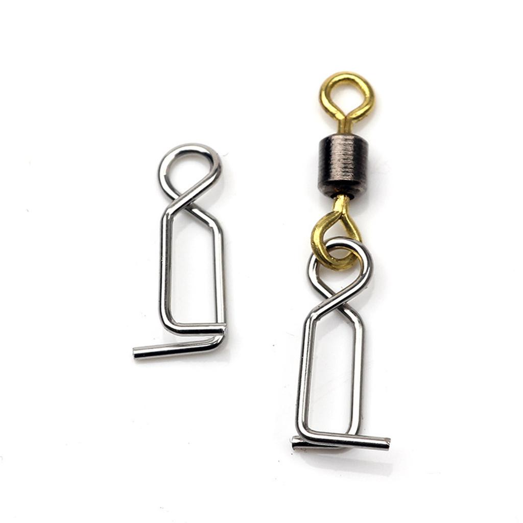 20pcs Fast Lock Clips Swivels Fishing Swivel Clips for Squid Jig Quick Change Clips Tackle Snap Connector Fishing Tool
