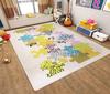 Tapis chambre enfant 80x150 cm Polyester Puzzle Beige