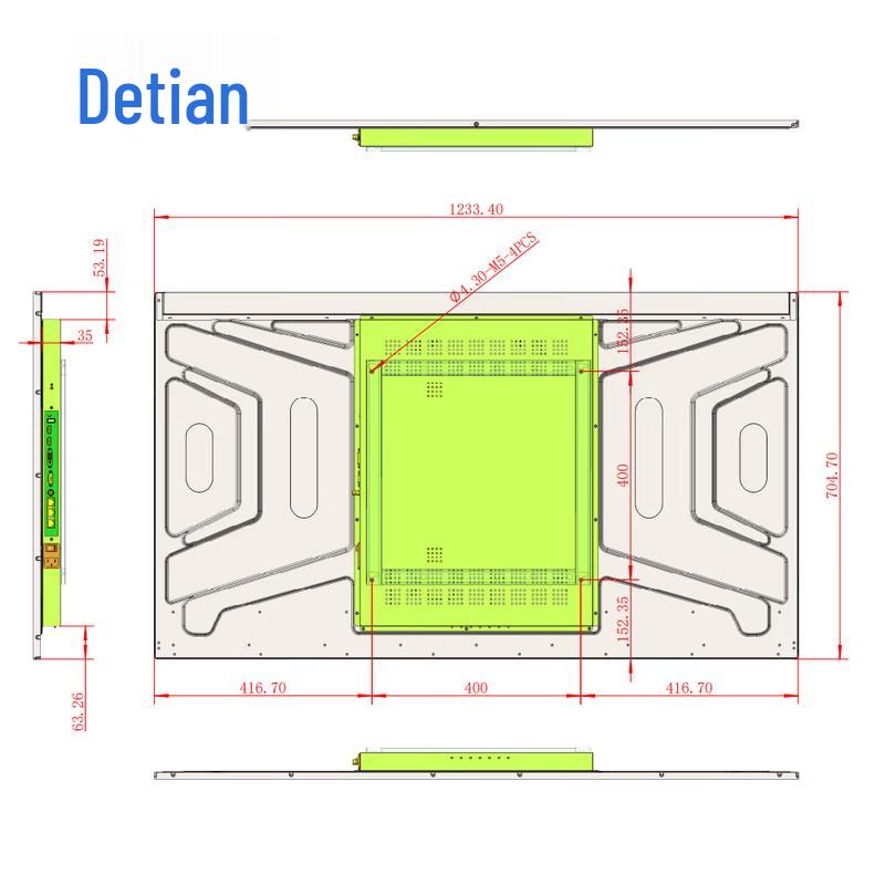 Detian 55-inch 4K UHD Industrial Grade Surveillance Monitor CN plug (adapter included)