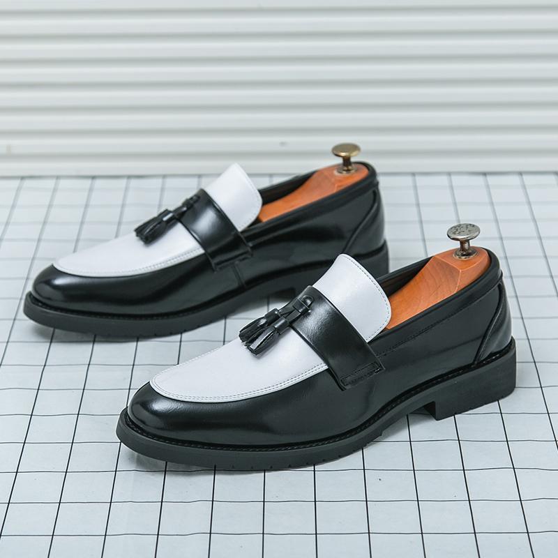 Модные мужские деловые формальные туфли с кисточками, мужские повседневные удобные брендовые туфли из маленькой кожи, мужские модные лоферы, размеры 38-46